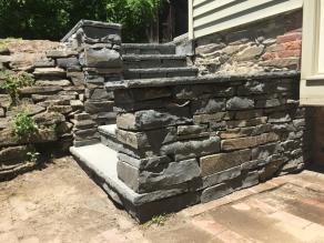 Stone construction stair